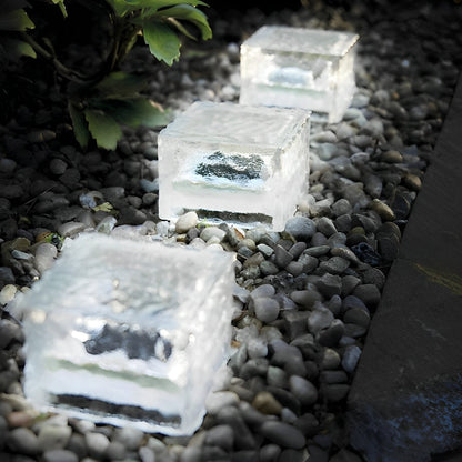 Square Creative Ice Brick LED Waterproof Smart Solar Outdoor Lights