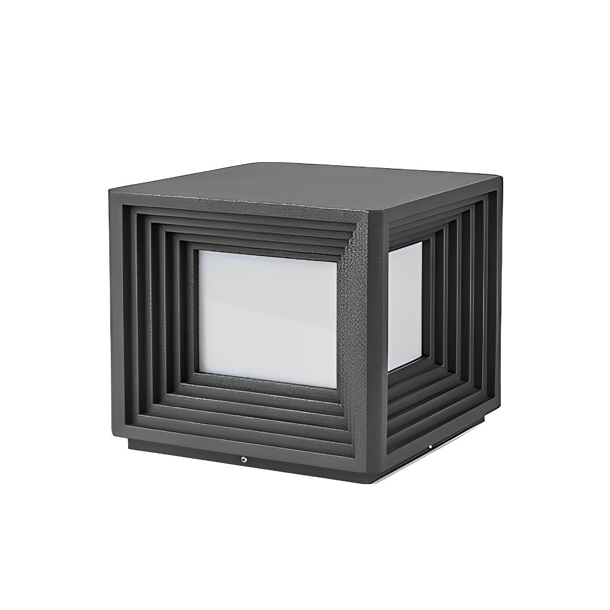 Square Loop Creative Waterproof LED Black Modern Solar Post Caps Lights