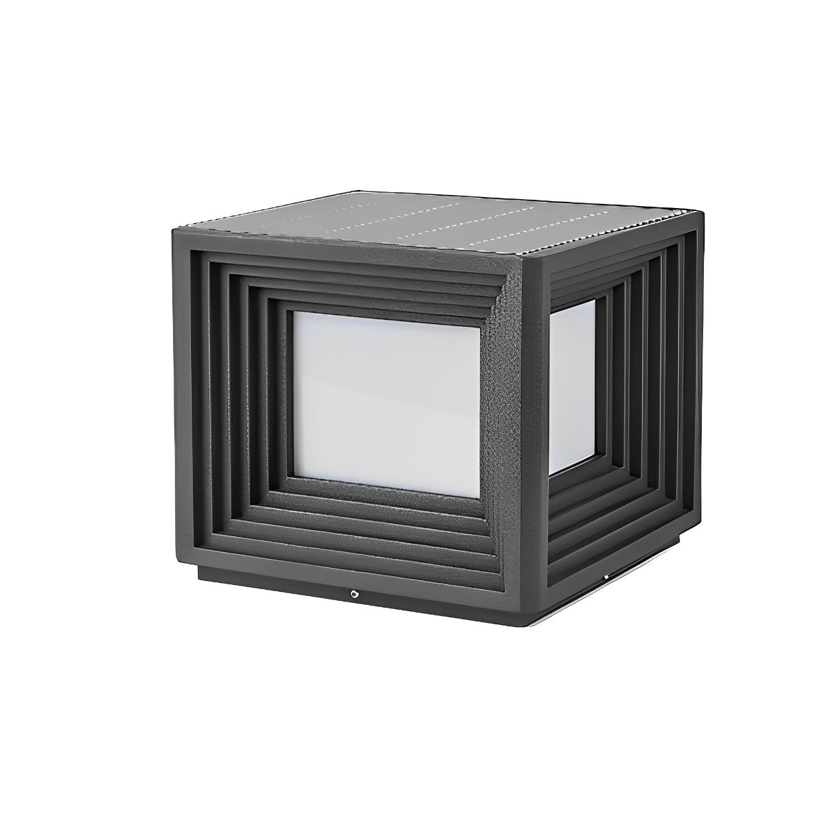 Square Loop Creative Waterproof LED Black Modern Solar Post Caps Lights