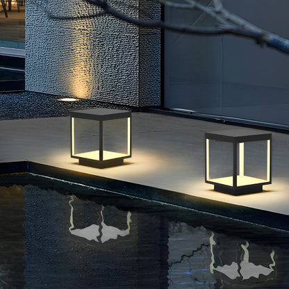 Square Hollow Frame Waterproof LED Courtyard Solar Post Cap Light