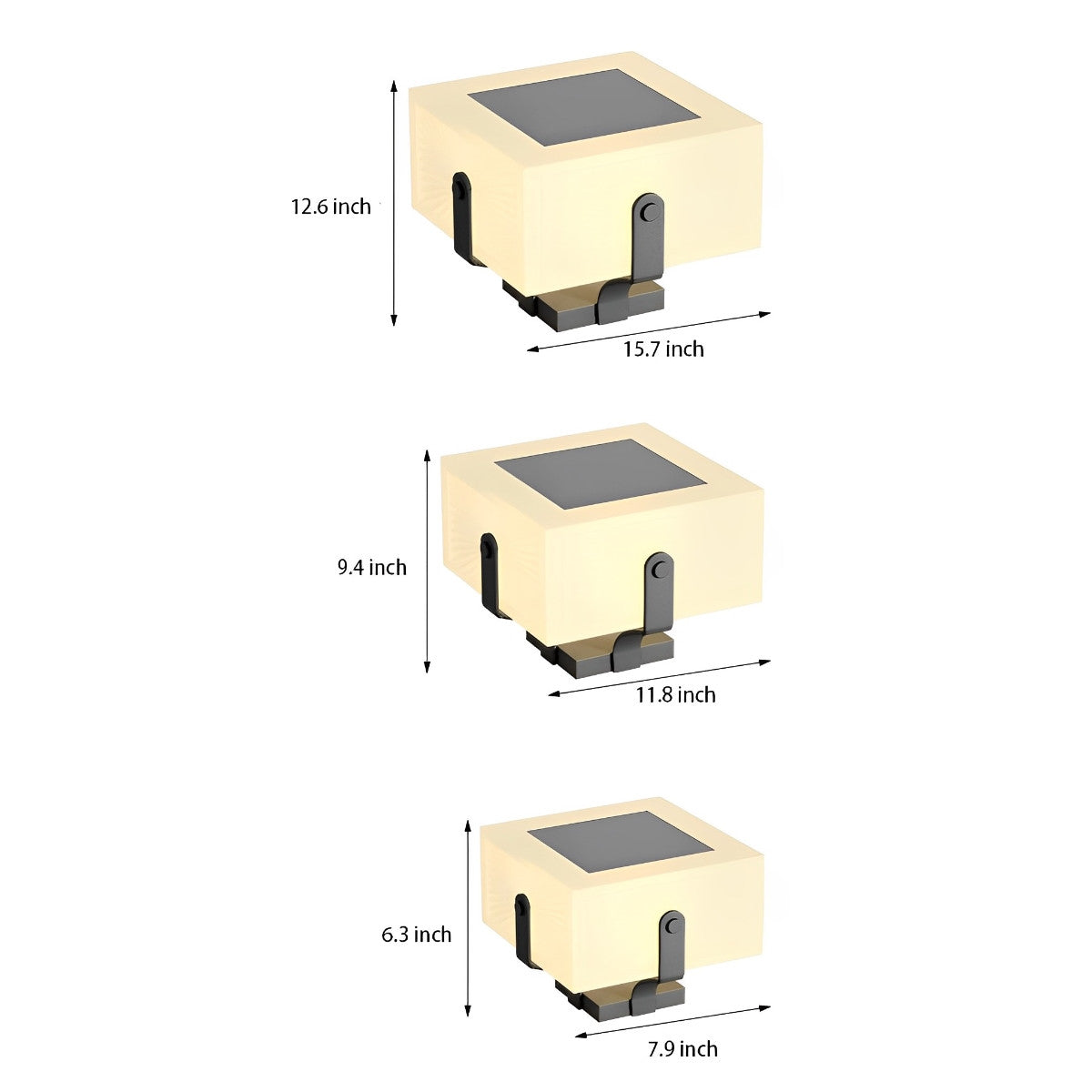 Square IP65 Waterproof LED Creative Modern Solar Fence Post Lights