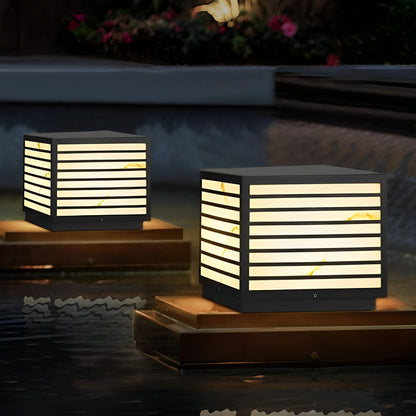 Square Waterproof LED Solar Modern Outdoor Deck Post Lights