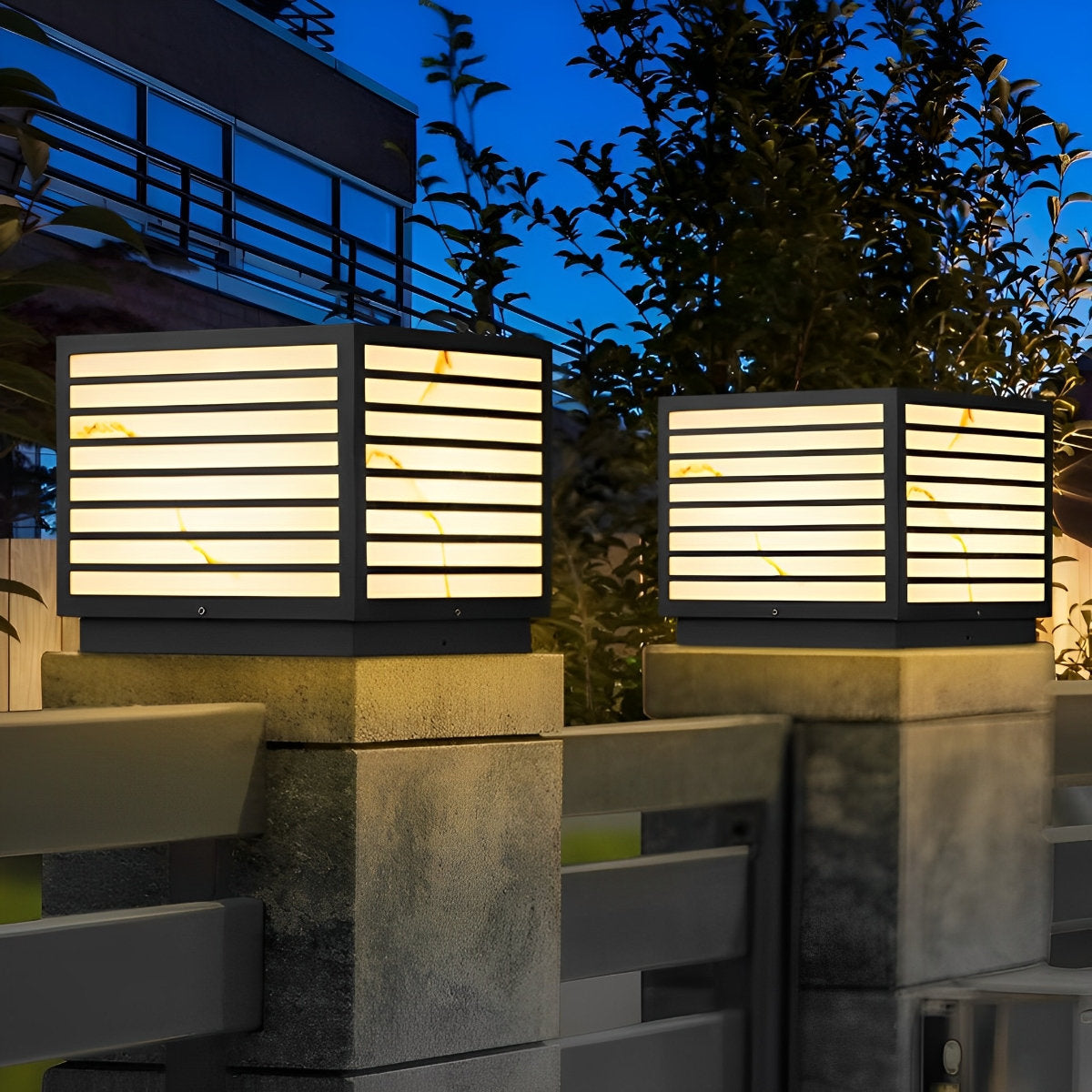 Square Waterproof LED Solar Modern Outdoor Deck Post Lights