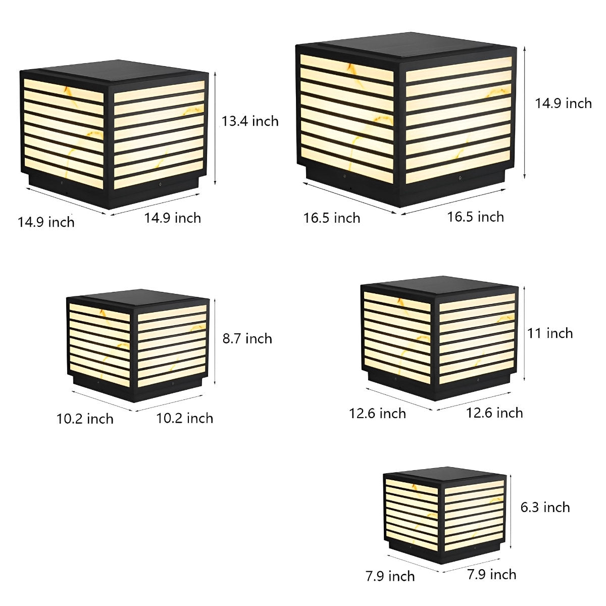 Square Waterproof LED Solar Modern Outdoor Deck Post Lights