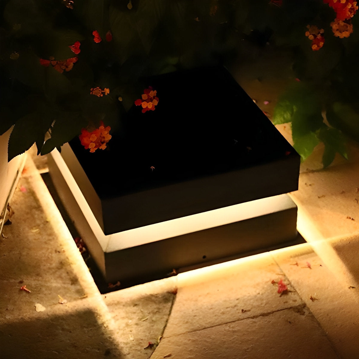 Square LED 16w Waterproof Black Modern Solar Post Caps Lights