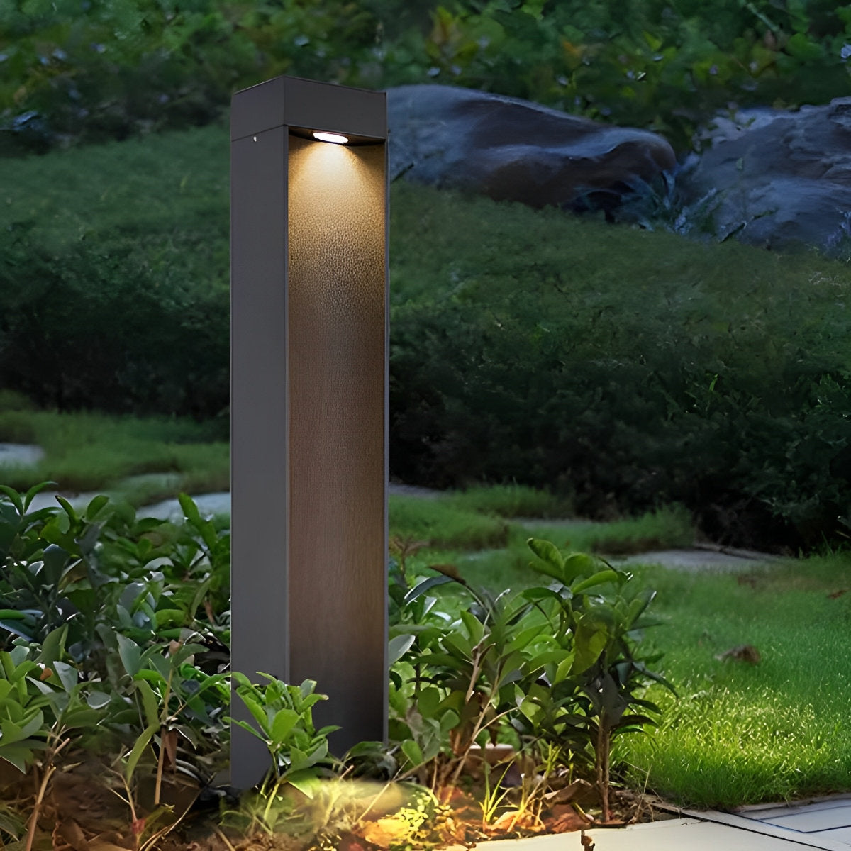 Square LED Waterproof Black Modern Outdoor Lawn Light Path Lights