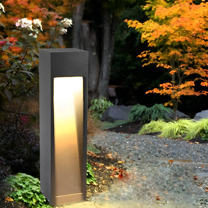 Square LED Waterproof Black Modern Pathway Walkway Lights Outdoor Lantern Lamp