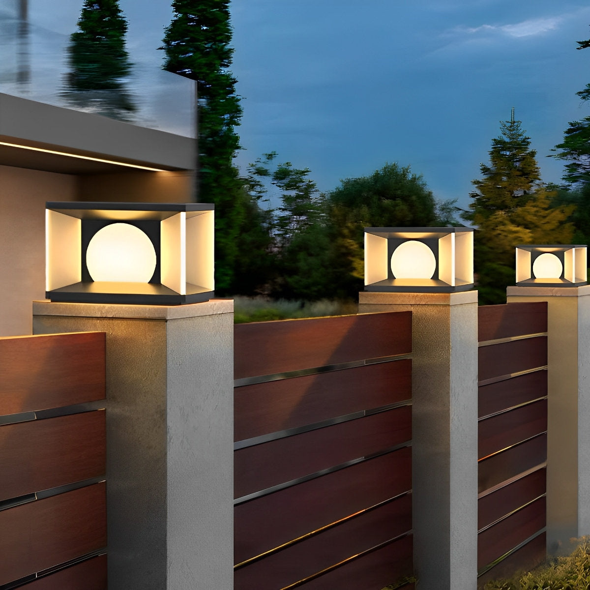 Square LED Waterproof Modern Solar Post Caps Lights Deck Post Lights