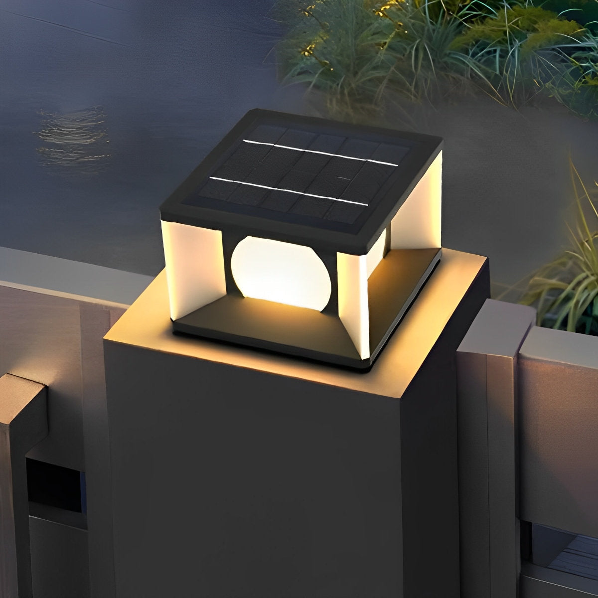 Square LED Waterproof Modern Solar Post Caps Lights Deck Post Lights