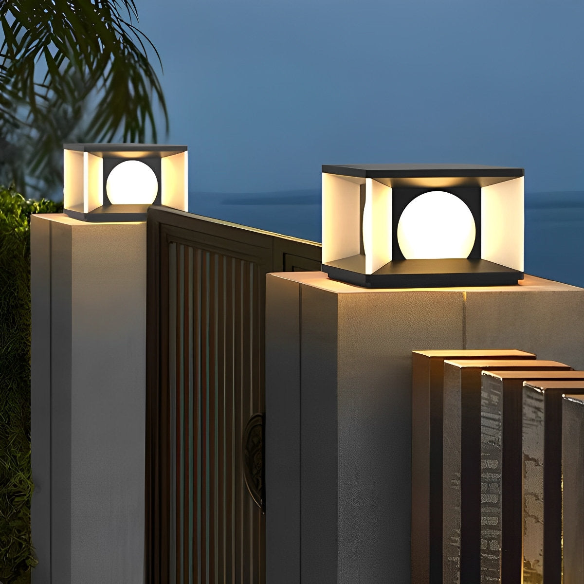 Square LED Waterproof Modern Solar Post Caps Lights Deck Post Lights