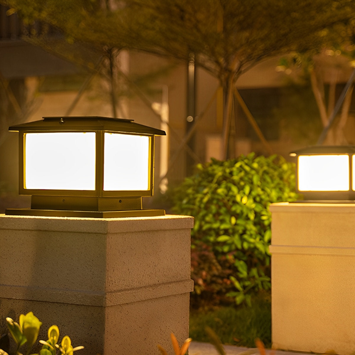 Square LED Waterproof Solar Fence Post Cap Lights Column Lamp