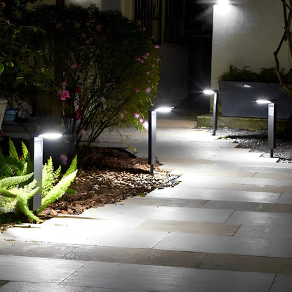 Smart Switch Minimalist Waterproof Stainless Steel Black Solar Pathway Lights