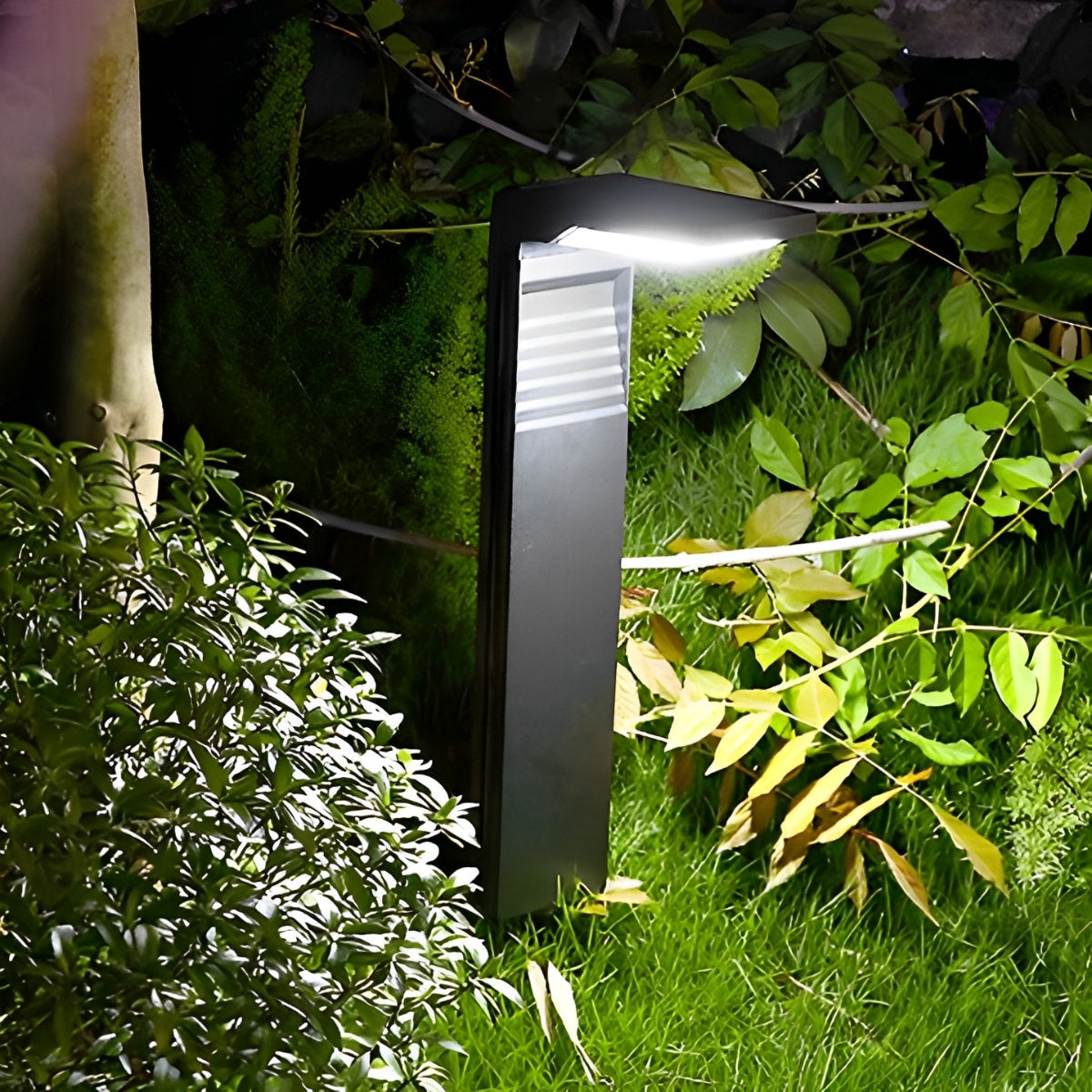 Smart Switch Minimalist Waterproof Stainless Steel Black Solar Pathway Lights