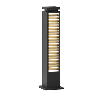 Square Solar Outdoor Post Cap Lights Black Stripe LED Post Solar Light