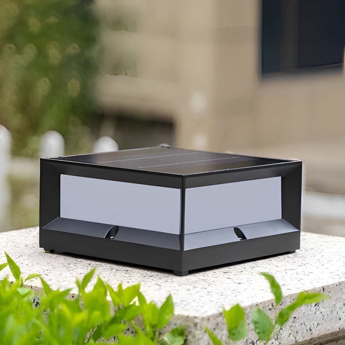 Square Waterproof Black Modern Solar Waterproof  Post Cap Lamp Light