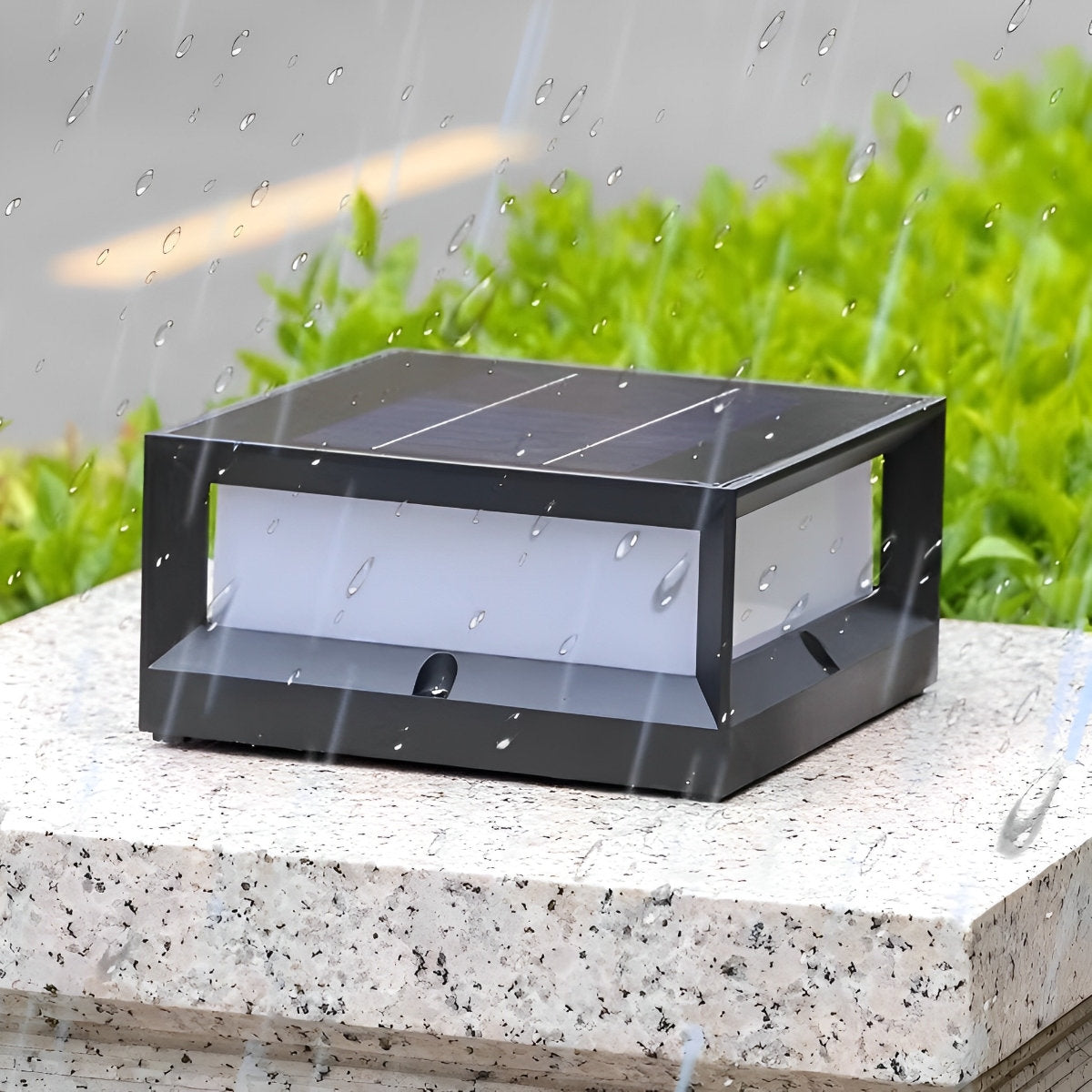 Square Waterproof Black Modern Solar Waterproof  Post Cap Lamp Light