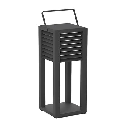 Square Waterproof LED Black Modern Portable Lawn Lamp Solar Outdoor Light