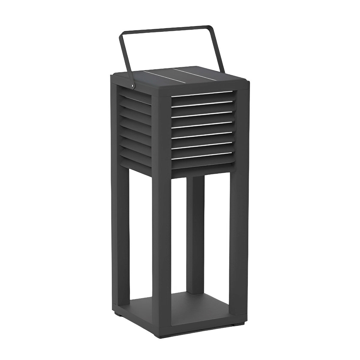 Square Waterproof LED Black Modern Portable Lawn Lamp Solar Outdoor Light