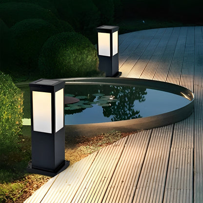 Square Waterproof LED Modern Solar Outdoor Path Lights Post Lights Walkway Lamps