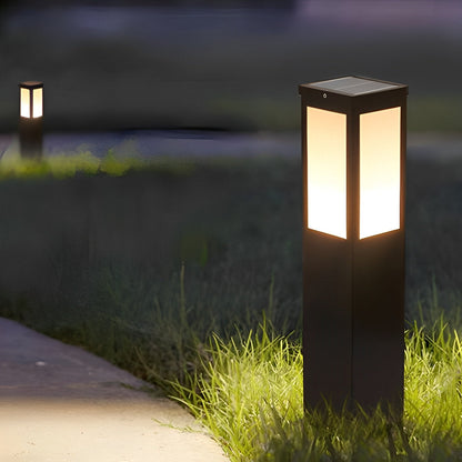 Square Waterproof LED Modern Solar Outdoor Path Lights Post Lights Walkway Lamps