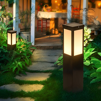 Square Waterproof LED Modern Solar Outdoor Path Lights Post Lights Walkway Lamps