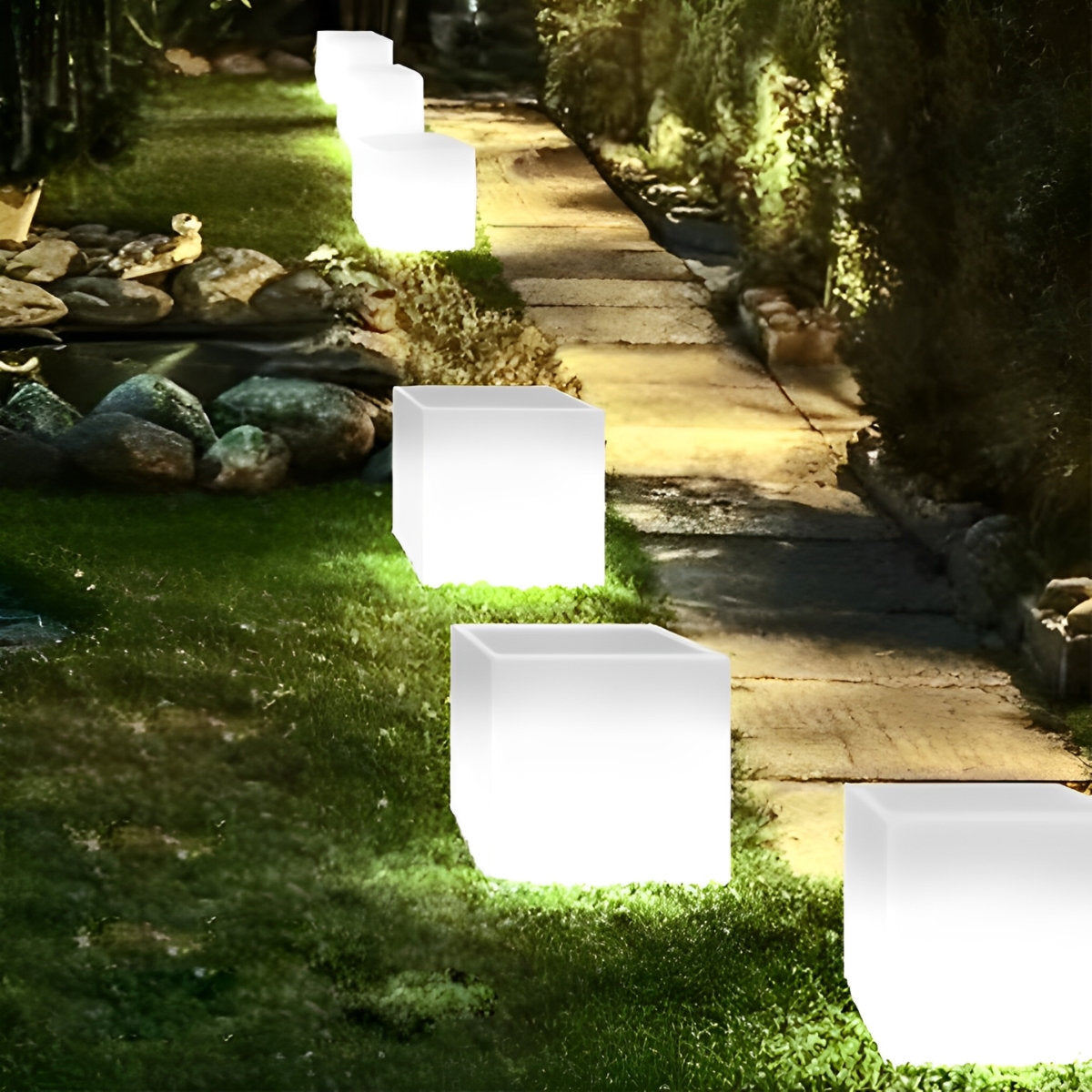 Square Waterproof Multipurpose Garden Lights Solar Flower Pot Lights