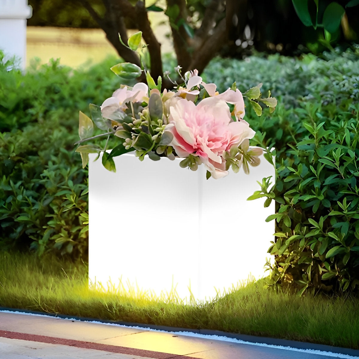 Square Waterproof Multipurpose Garden Lights Solar Flower Pot Lights