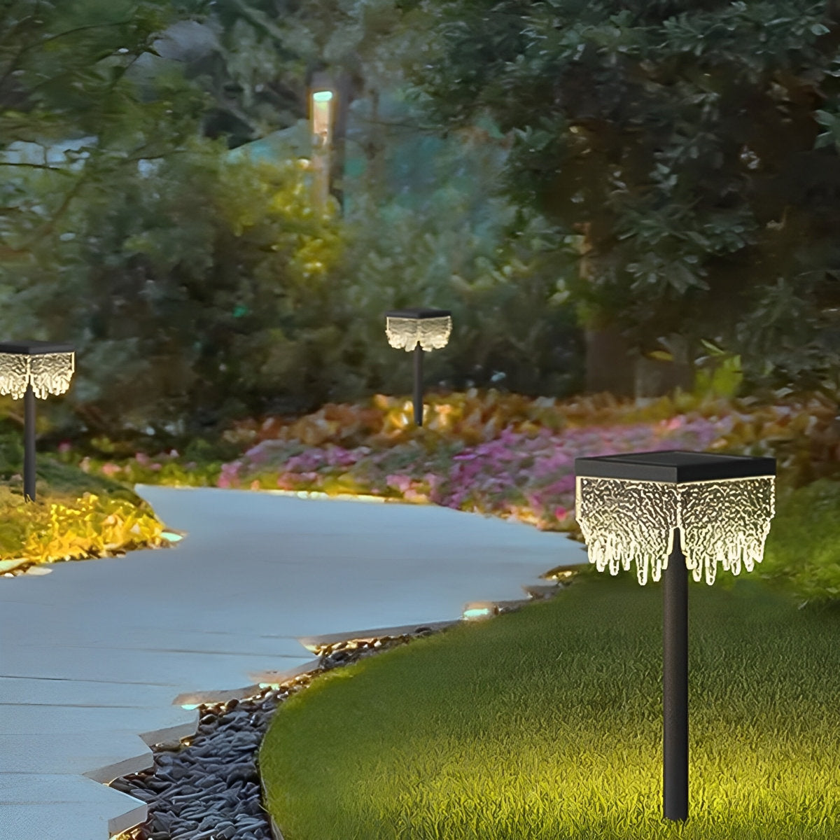 Square Waterproof Solar Outdoor Lawn Landscape Light