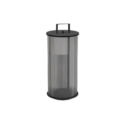 Striped Glass Cylindrical Waterproof Portable Solar Lanterns