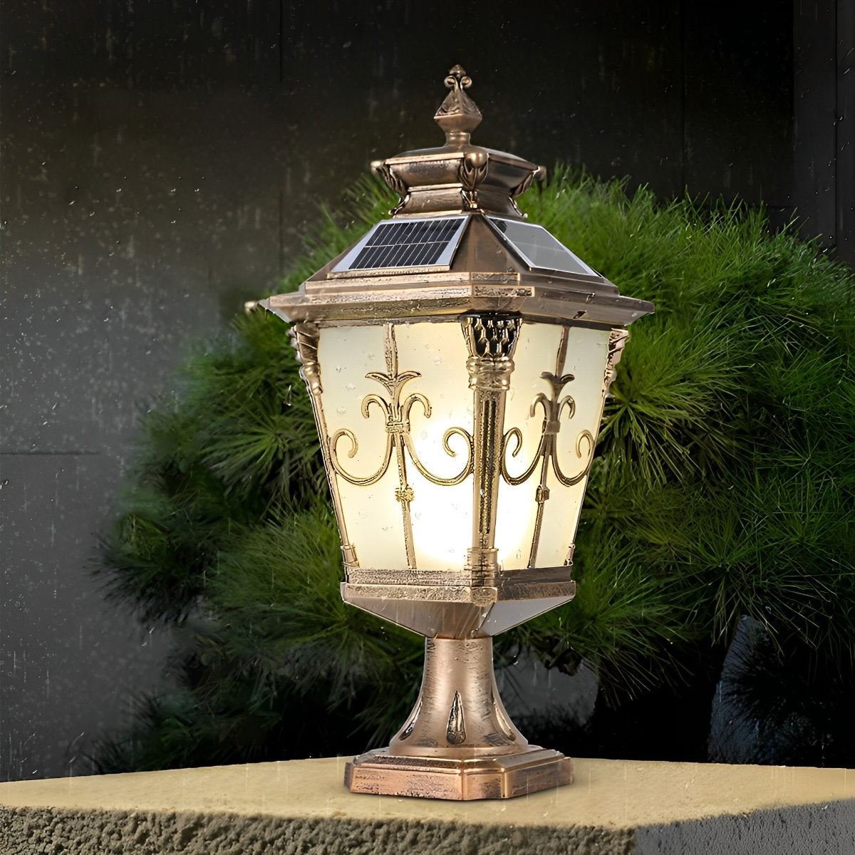 Victorian Style Fence Post Lights Pattern LED Garden Lamp Column Light Pillar Lamp