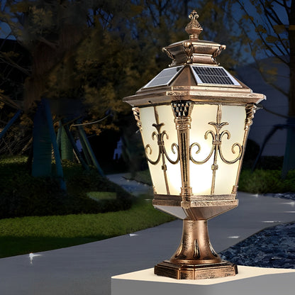 Victorian Style Fence Post Lights Pattern LED Garden Lamp Column Light Pillar Lamp