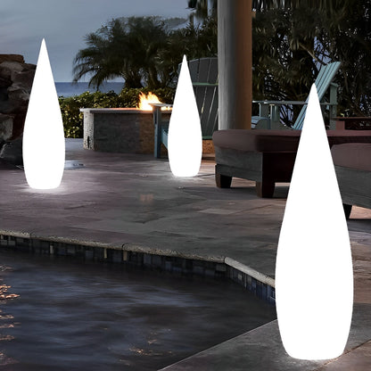 Water Drop LED Waterproof Rechargeable Solar Modern Standing Lawn Lights