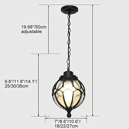 Waterproof Aluminum Ball Outdoor Chandelier Light Hanging Pendan Light