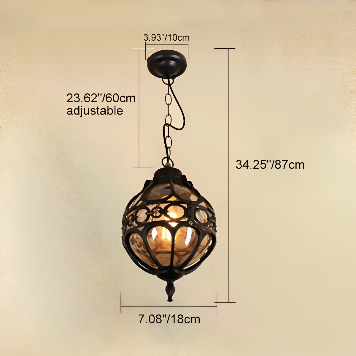 Waterproof Aluminum Glass Ball Outdoor Chandelier Light Hanging Light