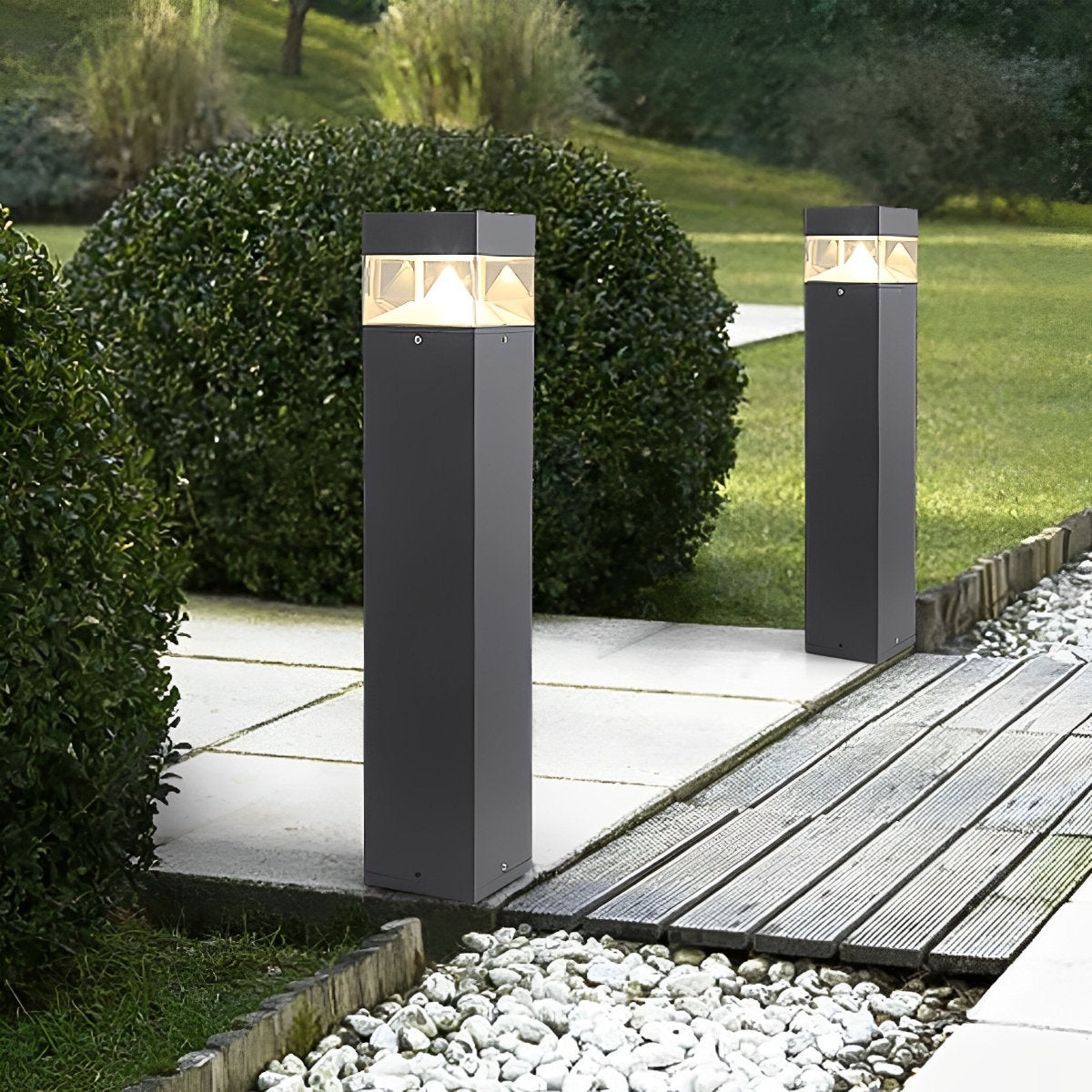 Waterproof Aluminum Metal Post Bollard Light Pillar Lantern Pathway