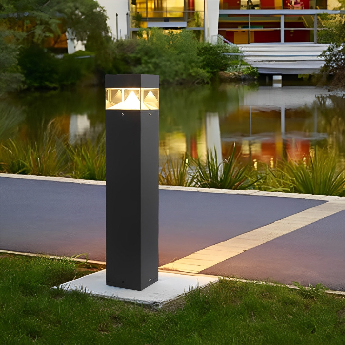 Waterproof Aluminum Metal Post Bollard Light Pillar Lantern Pathway