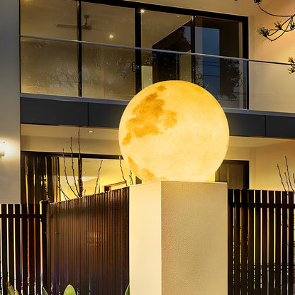 Waterproof LED Round Ball Moon Modern Solar Post Caps Lights