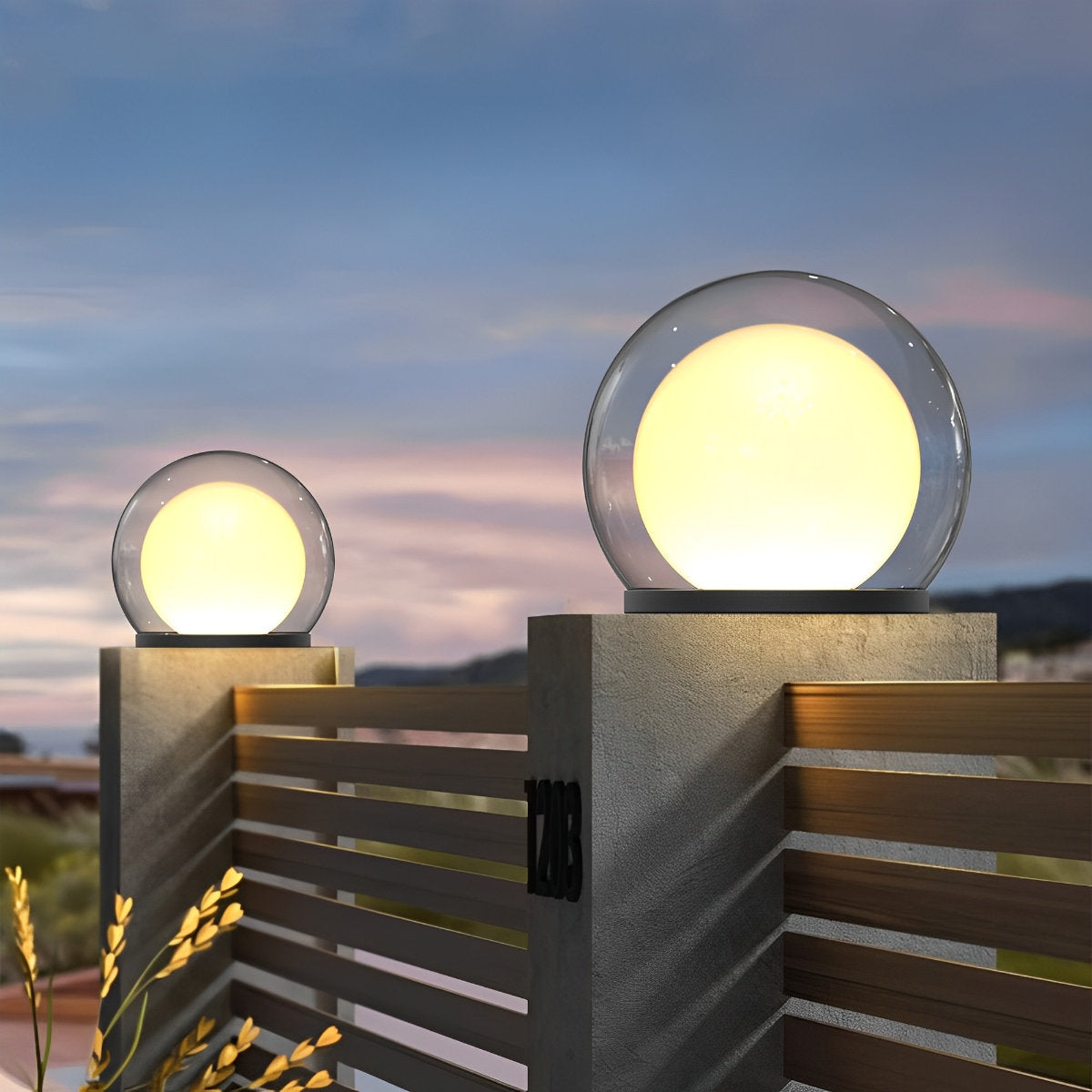 Waterproof Modern Moon Bubble Post Light Landscape Light