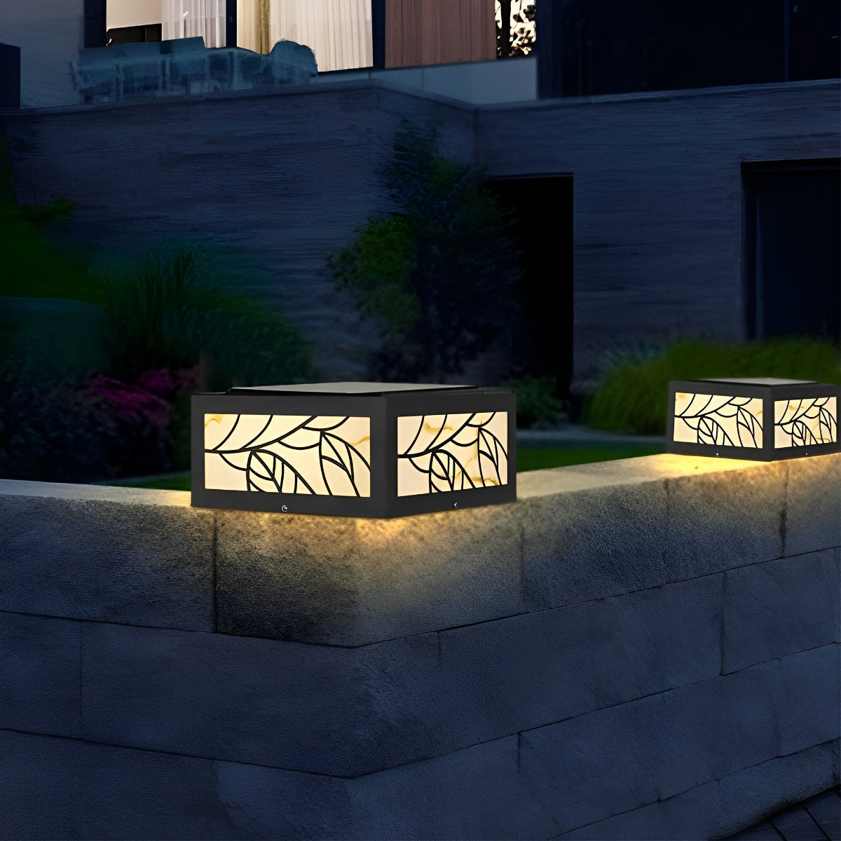 Waterproof Modern Square LED Solar Outdoor Deck Post Lights Pillar Light