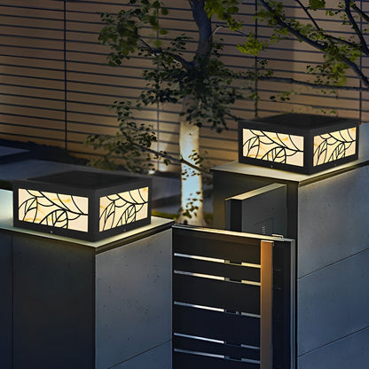 Waterproof Modern Square LED Solar Outdoor Deck Post Lights Pillar Light