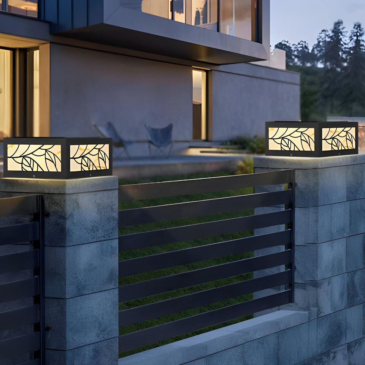 Waterproof Modern Square LED Solar Outdoor Deck Post Lights Pillar Light