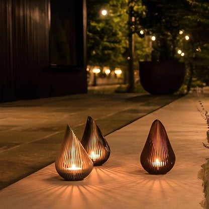 Waterproof Outdoor Steel Tulip Tea-Light Candleholders