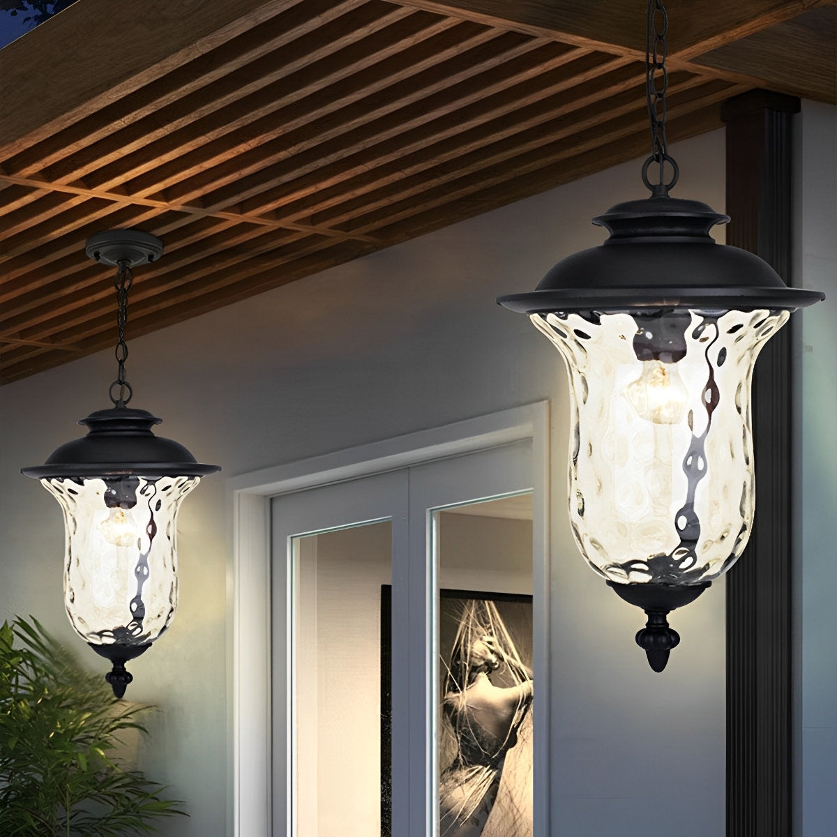 Waterproof Rustic Outdoor Hanging Lantern Pendant Lights