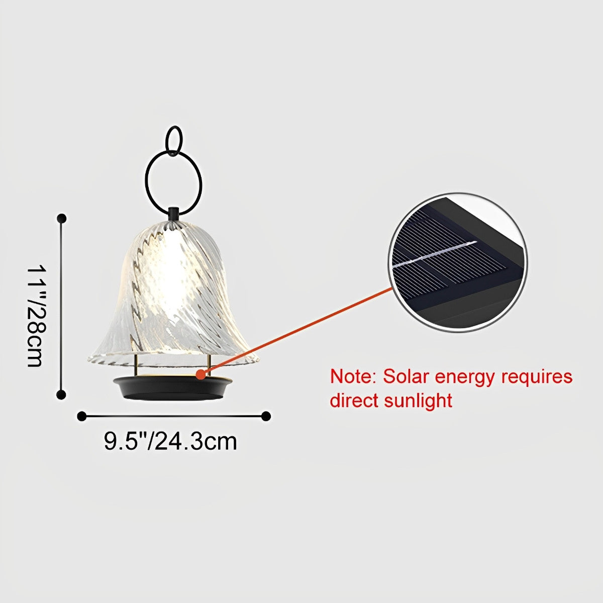 Waterproof Solar Bell Shape Outdoor Hanging Lights for Porch Garden