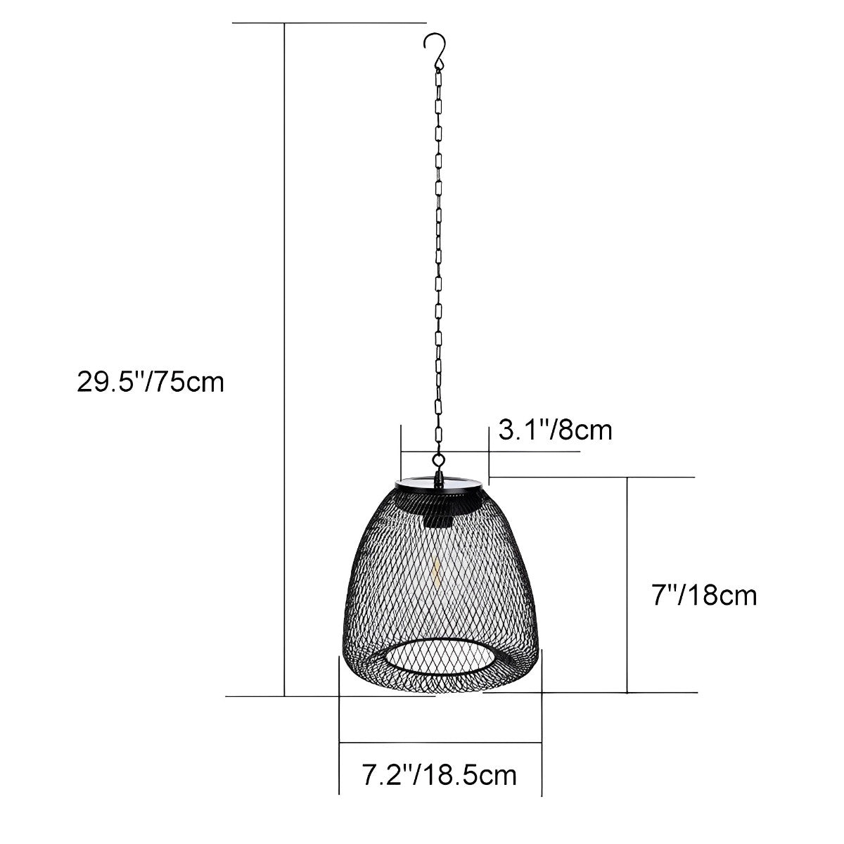 Waterproof Solar Bell Shaped Outdoor Lanterns Pendant Lights