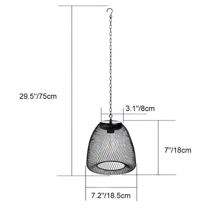 Waterproof Solar Bell Shaped Outdoor Lanterns Pendant Lights