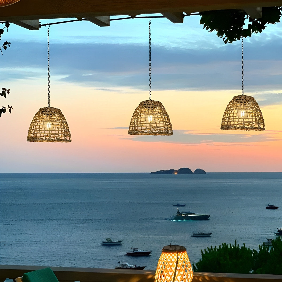 Waterproof Solar Bell Shaped Outdoor Lanterns Pendant Lights