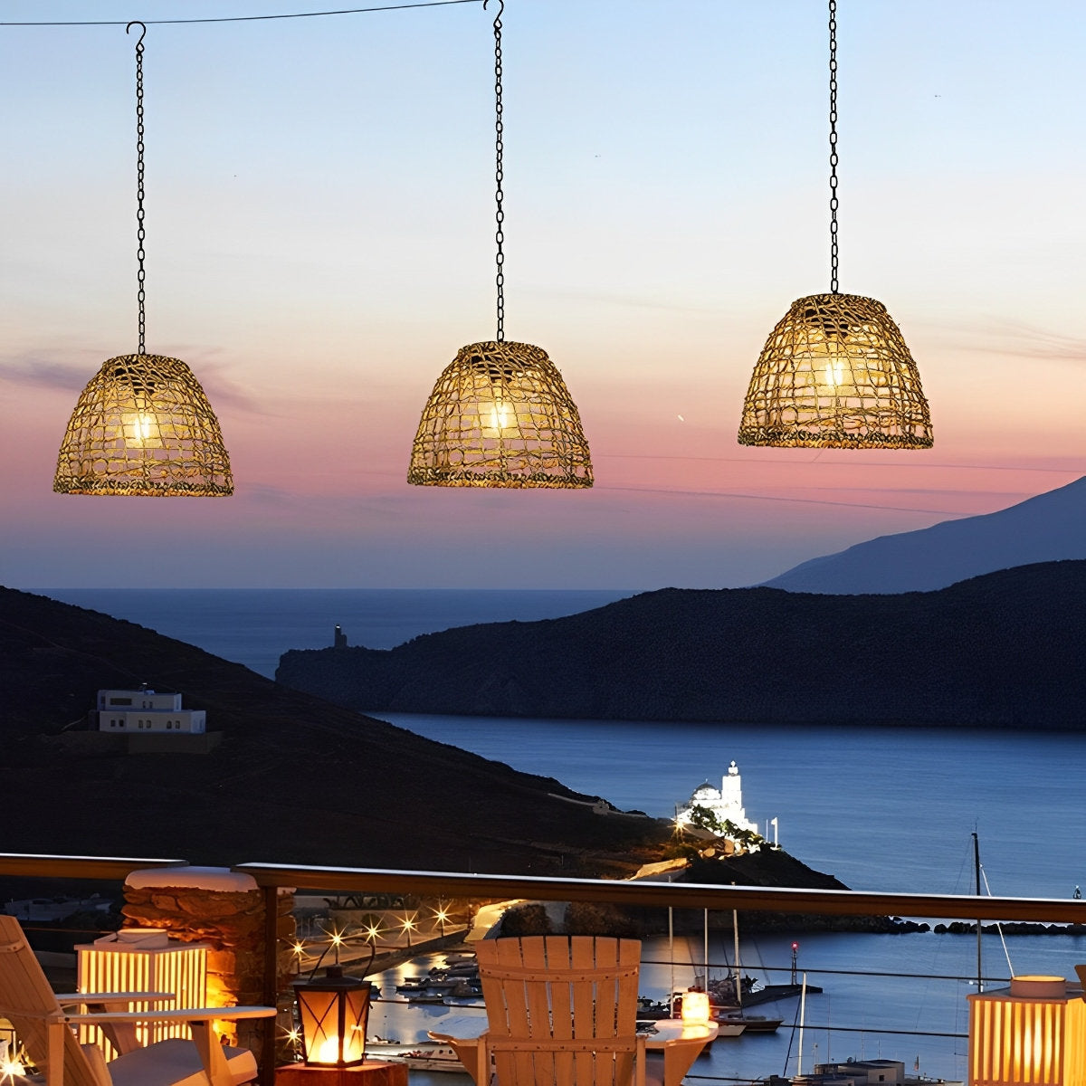 Waterproof Solar Bell Shaped Outdoor Lanterns Pendant Lights