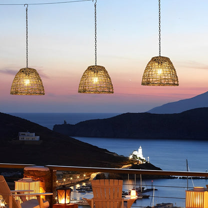 Waterproof Solar Bell Shaped Outdoor Lanterns Pendant Lights