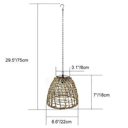 Waterproof Solar Bell Shaped Outdoor Lanterns Pendant Lights